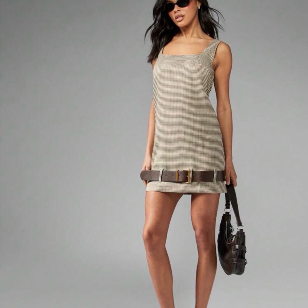 Missguided Plaid Dress with Belt XS